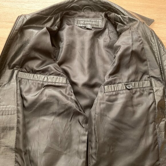 INC International Concepts Men's Genuine Leather Jacket, Medium, Black - Picture 5 of 12